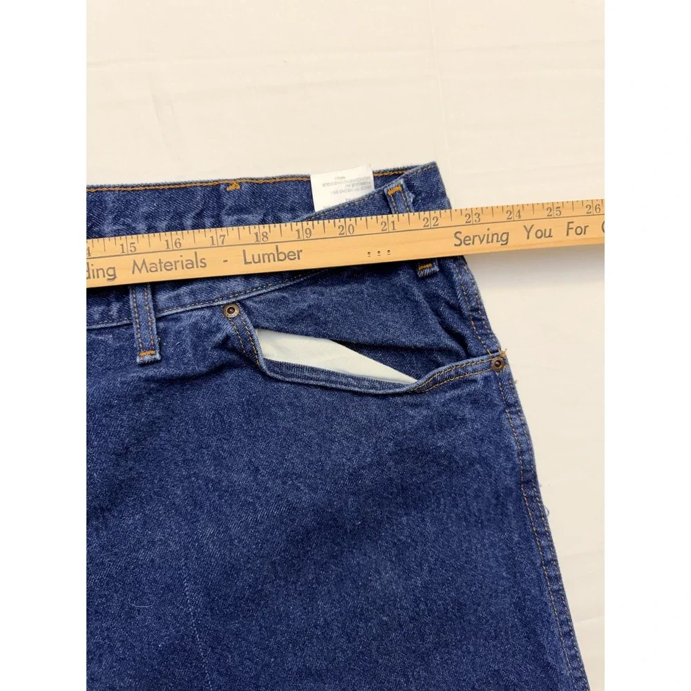 Dickies Jeans Mens 48x30 Blue High‎ Rise Straight Leg 100% Cotton Denim Workwear